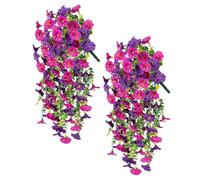 Generisch Morning Glory Artificial Flowers, Pack of 2, UV-Resistant, Colourful and Non-Fade, Artificial Flowers for Outdoor Decoration, Decoration for Home, Gardens, Wedding, Birthday