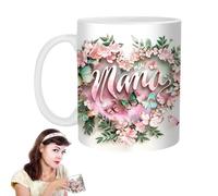 Generisch Mother's Day Mug, Ceramic Mother Day Coffee Mug, Flower Design Appreciation Tea Cup for Coffee Lovers Friend Grandma Valentine