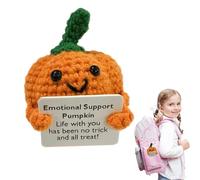 Generisch Motivational Crochet Project, Pumpkin Crochet Doll, Cuddly Courage with Comfort Doll for Desk, Bedside Table, Bedroom