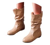 Generisch Motorcycle Boots Women's Slip-On Boots Block Heel Combat Boots Stylish Transition Boots Classic Half Boots Comfortable Summer Boots Festive Wedge Ankle Boots Women's Boots