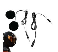 Generisch Motorcycle Helmet Headphones - 3.5mm Jack, Two Speakers with Extension Cable, Wired Full Face Headset with High Definition Sound, Compatible Recording Helmet, F