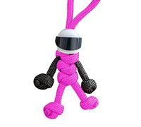 Generisch Motorcyclist Mini Figure Hanging Chain Umbrella Rope Weaving Keychain Creative Personality Motorcycle Helmet Key Accessories, H, One Size