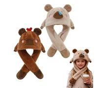 Generisch Movable Ears Hat for Girls, Pack of 2 Capybara Plush Headwear, Festive Cosplay Hat, For Cosplay Enthusiasts, Content Creators, Costume Parties, Music Festivals, Carnival