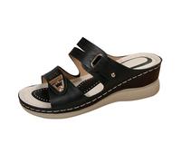Generisch Mules, Sandals, Women's Platform Slippers, Comfortable, Elegant Slippers, Casual, Cool Summer Shoes, Platform Wedges, Wide Feet Slippers, Orthopaedic Sandals, Holiday Slippers, black, 4 UK