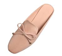 Generisch Mules Women's Slippers Casual Elegant Summer Sandals Front Closed Back Open Flat Slippers Summer Non-Slip Leisure Suede Look Casual Shoes Loafers, pink, 1 UK