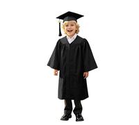 Generisch Multicoloured for Girls Nursery Graduation Bachelor Stage Performance Dress with Hat (Black, 21/XS)