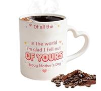 Generisch Mum Coffee Mug - Ceramic Drinking Vessel with Heart Handle - Funny Ceramic Mug for Mum - for Birthday Christmas Mother's Day Women Sister Daughter Wife Girlfriend