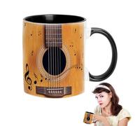 Generisch Music Coffee Mug | 350ml Ceramic Tea Cup with Guitar Piano Violin Pattern | Novelty Coffees Cups Desk Decor | Unique Gift for Music Teachers, Students, Friends