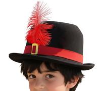 Generisch Musketeer Hat Pirate Hats Hat for Cosplay Felt Material Costume Hat Approx. 31 x 27 x 8 cm, Lightweight Breathable Design for Children, Ideal for Carnivals, Masquerades and Stage