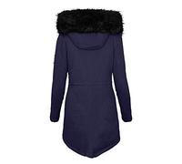 Generisch My Orders Hooded Zip Pocket Plus Velvet Thick Women's Coat Black Down, navy, 5XL