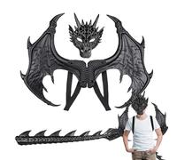 Generisch Mythic Dragon Wing Tail - Cosplay Package | Mystic Emberglow Wings, Fierce Serpentines Face Cover, Flaming Incendiary Tail Set for Children Christmas Party