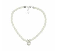 Generisch Namaste Imitation Pearl Necklace Pendant Rhinestone Clavicle Collar Vintage Women Elegant Charm Wedding Jewellery Short Necklace with Jewellery, Zinc alloy, No gemstone
