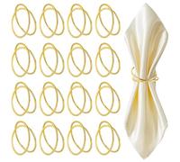 Generisch Napkin Ring, Pack of 16, Gold, Alloy, Round, Polished, Classic, Double Spiral Circle Design, Elegant Simplicity for Parties, Weddings, Festivals