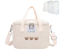 Generisch Nappy Bag - Small Changing Bag for Travel Girls, Cute Carry Bag, Large Storage Bag with Insulated Layer Compartment for On the Go Care Order, White, Siehe Beschreibung