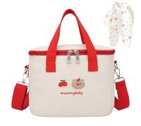 Generisch Nappy Bag - Travel Nappy Bag, Cute Diaper Bag | Large Storage Bag with Insulated Layer Compartment, Adjustable Diaper Bag Tote Bag for Girls and, red, Siehe Beschreibung