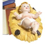Generisch Nativity Scene Decoration - Child Jesus Table Figure Resin on the Crib | Religious Christmas Decoration, Faith Inspired Ornament, Home Table Decoration For The Christmas Season
