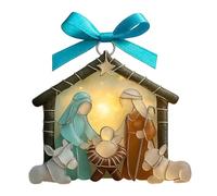 Generisch Nativity Scene Pendant - 2D Religious Winter Artistic Representation | Christmas Decoration Acrylic Nativity Scene - Fireplace Bedroom Living Room Bedside Library