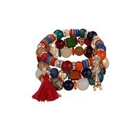 Generisch Natural Couple Blue Quartz Classic Bracelet Multilayer Stretch Bracelet Jewelry Set Multi-Color Stainless Couple Jewelry, one size, Glass