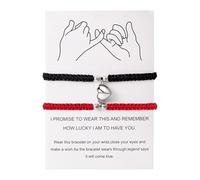 Generisch Navy Blue Women's Shirt Matching Mutual Attraction Couple Bracelets His And Hers Adjustable 8 Love Heart Bracelet Jewelry Sisters Bracelet, one size, Metal, No Gemstone
