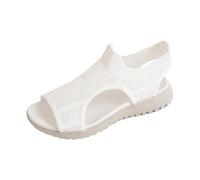 Generisch New Arrivals 2026 Breathable Flat Slip On Sandals with Open Toe Casual Design - The Perfect Summer Walking Shoes, White, 9.5 UK