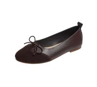 Generisch New Arrivals 2026 Casual Plain Slip On Ballet Flats with Low Shaft Bow - Perfect for Everyday Wear, brown, 5 UK