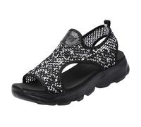 Generisch New Arrivals 2026 Casual Summer Sandals Breathable Mesh Slip On - Comfortable Open Toe Flat Ideal for Everyday Wear, black, 9 UK