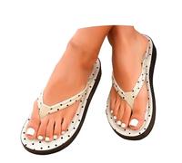 Generisch New Arrivals 2026 Cute Cartoon Dots Flip Flops Thick Sole Comfortable Beach Sandals Casual Slippers, White, 5 UK