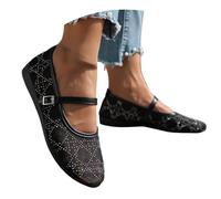 Generisch New Arrivals 2026 Elegant Knitted Lace Slipper for Everyday Wear - Comfortable, Breathable, Easy to Put On, black, 7 UK