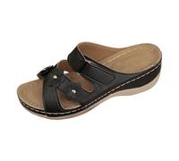 Generisch New Arrivals 2026 Floral Toe Free Sandals for Beach Walks Comfortable Casual Look, black, 8.5 UK