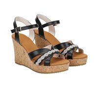 Generisch New Arrivals 2026 Rhinestone Ankle Strap Open Toe Summer Casual Shoes Platform Sandals, black, 9 UK