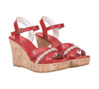 Generisch New Arrivals 2026 Rhinestone Ankle Strap Open Toe Summer Casual Shoes Platform Sandals, red, 4 UK