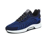 Generisch New Arrivals 2027 Pairs Men's Shoes with Raised Casual Mesh Sneakers Lightweight Breathable Lace Up Sports Shoes with Hidden Lift Heel for Men 10cm, darkblue, 6 UK