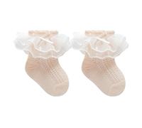 Generisch New Born Baby Socks Baby Socks for Girls and Boys Soft Double Layer Lace Trim Comfortable for Daily Wear for Infants and Toddlers 0 to 8 Years Girls Socks 31 34, pink, 0-12 Months