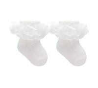 Generisch New Born Baby Socks Baby Socks for Girls and Boys Soft Double Layer Lace Trim Comfortable for Daily Wear for Infants and Toddlers 0 to 8 Years Girls Socks 31 34, White, 0-12 Months