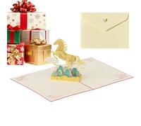 Generisch New Year Greeting Card - Spring Festival Decorations, Greeting Card Decorations for Year of the Horse | For Christmas, Holidays, Wedding Blessings, Parents, Husband, Wife