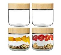 Generisch Night Oat Jar - 4 x 30cl Leakproof Large Mouth Easy Clean Reusable | Perfect for Breakfast, Lunch, Snacks, and Cereal | Oatmeal Jar