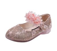 Generisch Non-Slip Baby Slippers Rhinestone Sandals Dance Shoes Infant Beads Crystal Shoes Single Children's Shoes Barefoot Shoes Baby, pink, 5 UK Child
