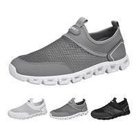Generisch Non-slip Wear-resistant Outdoor Shoes, Leisure Sandals, Men's Hollow Breathable Sandals, Knitting, Waterproof Orthopaedic Shoes, Cave Shoes, Beach Shoes, gray, 8 UK