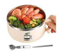 Generisch Noodle Bowl - Instant Noodle Bowl with Lid and Handle, Durable Portable Soup with Handle, Large Capacity Ceramic Style, Steam Vent | Pot for Cooker College Dorm Room Instant Lunch Food