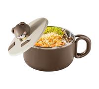 Generisch Noodle Bowl Set with Lid 1200ml Portable Drain Leak-Proof Kitchen Home for Home Office Flat Outdoor Travel Train