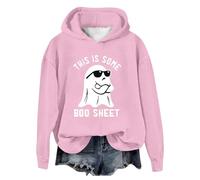 Generisch Norwegian Cardigan Women's Print Long Sleeve Hoodie with Crew Neck Top Black, pink, S