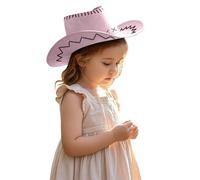 Generisch Nostalgia Series Colour Stitching Summer Western Fashion Cowboy Wide Brim Travel Sun Hat Cowboy Suit Children, Light pink, One Size