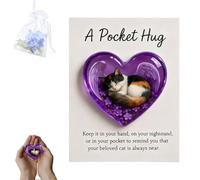 Generisch Note Card - 3.94 Inch Heart Shaped Memory Figures for Cats | Sympathy Encouragement Greeting with Resin Figure | Sympathy Memory Gift for Losing a Pet
