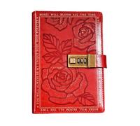 Generisch Notebook with Lock | B6 Diary | 224 Pages Leather Rose Hardcover Lined Personal Diary Planner | For Women Men Children Teenagers School Travel Birthday Christmas