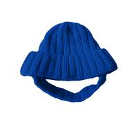Generisch Novelty Knitted Hat with Ears - Cute Winter Hat for Small Dogs, Cuddly Warm, Perfect for Cold Weather Photos (Blue, One Size)