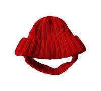 Generisch Novelty Knitted Hat with Ears - Cute Winter Hat for Small Dogs, Cuddly Warm, Perfect for Cold Weather Photos (Red, One Size)