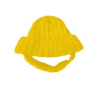 Generisch Novelty Knitted Hat with Ears - Cute Winter Hat for Small Dogs, Cuddly Warm, Perfect for Photos Cold Weather (Yellow, One Size)