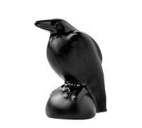 Generisch Nstatue Stone Sculpture - Polished Black Obsidian Sculpture | Home Table Decoration | Elegant Bird Raw Crystal Figurine, Mystic Collection, Artistic Desktop Design