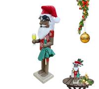 Generisch Nutcracker Christmas Decoration, African Santa Claus, Traditional Nutcracker, Wooden Collectible Figure, Holiday Decoration, for Holiday, Party, Dining Table, Kitchen, Living Room, Bedroom