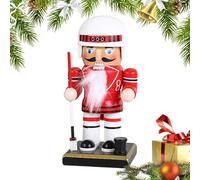 Generisch Nutcracker Figures - 6 Inch Sports Theme, Baseball Football Player, Wooden Soldier Figures, Collectible Holiday Decoration for Christmas, Desk, Fireplace, Table, Centrepiece, Party Accessory